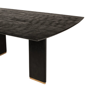 Esszimmertisch – Schwarzes Mangoholz, Goldene Metallbeine, Lange Tischform, 240 cm - Liber | PTMD