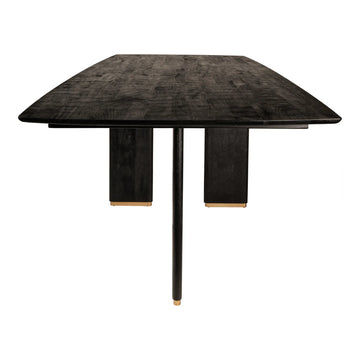 Esszimmertisch – Schwarzes Mangoholz, Goldene Metallbeine, Lange Tischform, 240 cm - Liber | PTMD