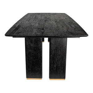 Esszimmertisch – Schwarzes Mangoholz, Goldene Metallbeine, Langes Tischform, 280 cm - Liber | PTMD
