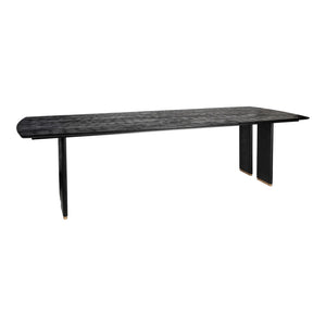 Esszimmertisch – Schwarzes Mangoholz, Goldene Metallbeine, Langes Tischform, 280 cm - Liber | PTMD
