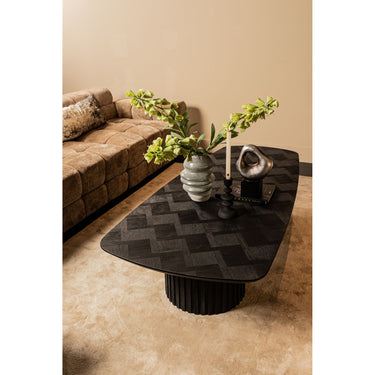 Couchtisch – Akazienholz Oberfläche, Doppelte Basis, Schwarzes Finish – Fieron | PTMD