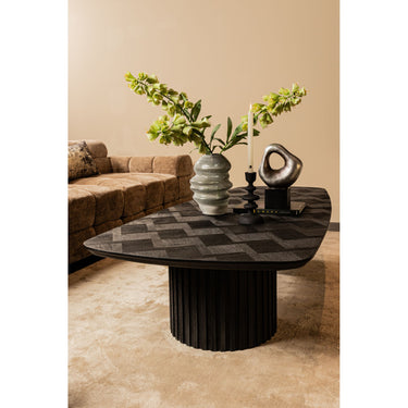 Couchtisch – Akazienholz Oberfläche, Doppelte Basis, Schwarzes Finish – Fieron | PTMD