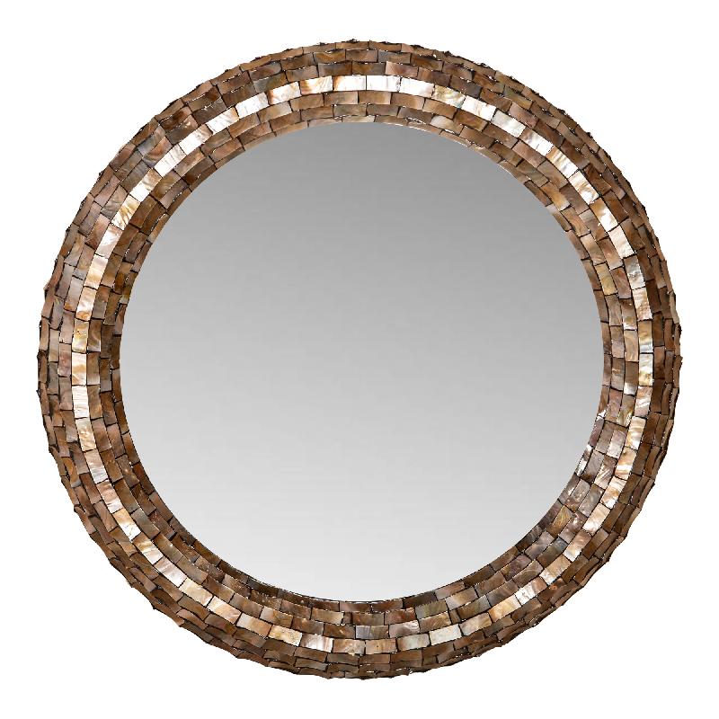Spiegel – Schalendesign, Runde Form, Kunststoff Material, Bronze, L – Chelsae | PTMD