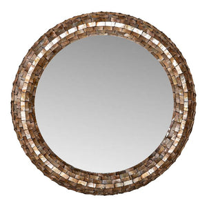 Spiegel – Schalendesign, Runde Form, Kunststoff Material, Bronze, L – Chelsae | PTMD