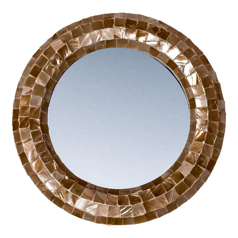Spiegel – Schalendesign, Runde Form, Kunststoff Material, Bronze, S – Chelsae | PTMD