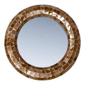 Spiegel – Schalendesign, Runde Form, Kunststoff Material, Bronze, S – Chelsae | PTMD