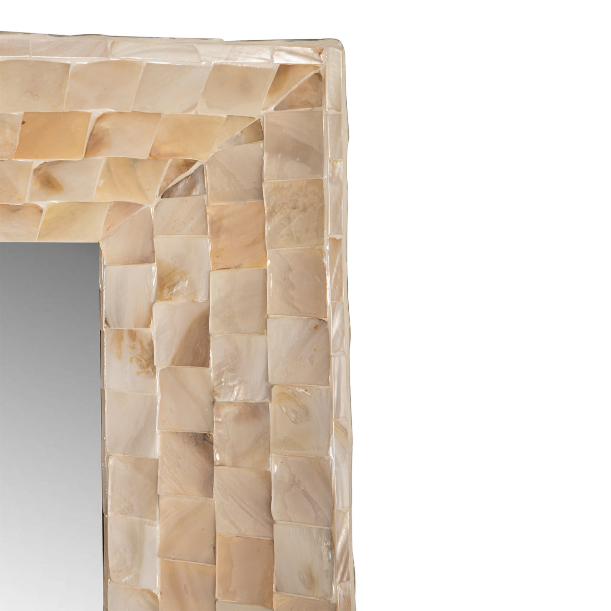 Spiegel – Schalendesign, Rechteckige Form, Kunststoff Material, Creme – Chelsae | PTMD