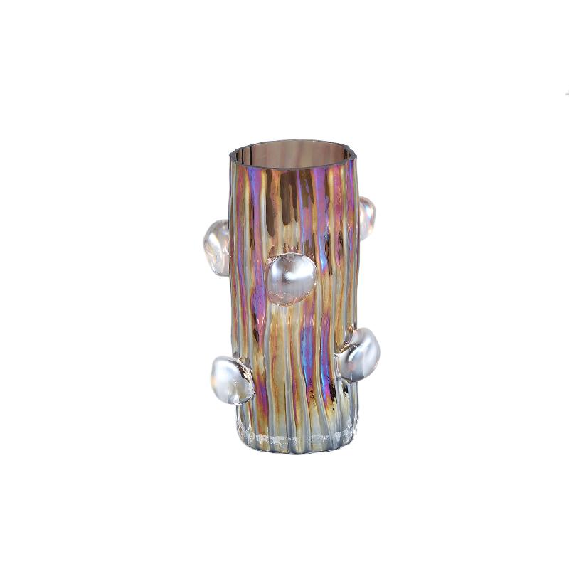 Vase – Glass Material, Dot Pattern, Brown Hue, S – Parke | PTMD