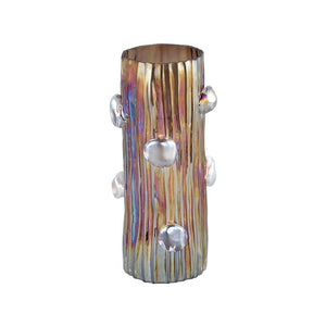 Vase – Glass Material, Dot Pattern, Brown Hue, L – Parke | PTMD