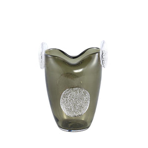 Vase – Glass Material, Rounded Decoration, Green Hue, S – Giah | PTMD