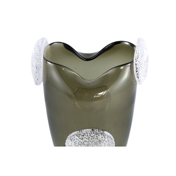 Vase – Glass Material, Rounded Decoration, Green Hue, L – Giah | PTMD