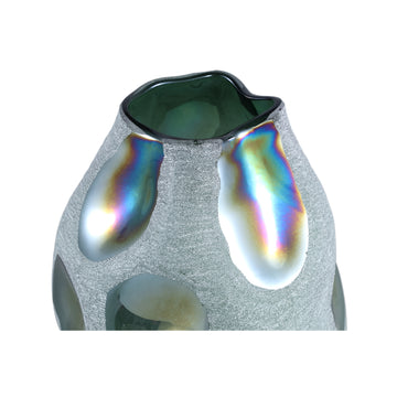 Vase – Glass Material, Sandblasted Design, Green Hue, L – Kloi | PTMD