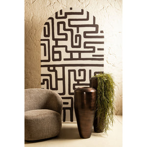 Flower pot – Round shape, aluminum sheet, copper-colored surface, L – Michael | PTMD