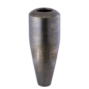 Flowerpot - Round Shape, Aluminum Sheet, Gunmetal Finish, L - Micheal | PTMD