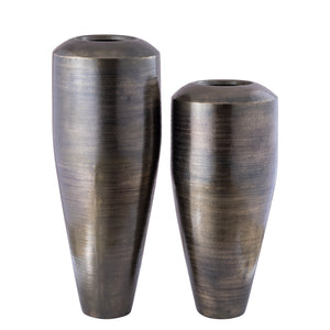 Blumentopf – Runde Form, Aluminium Blech, Gunmetal Oberfläche, S – Micheal | PTMD