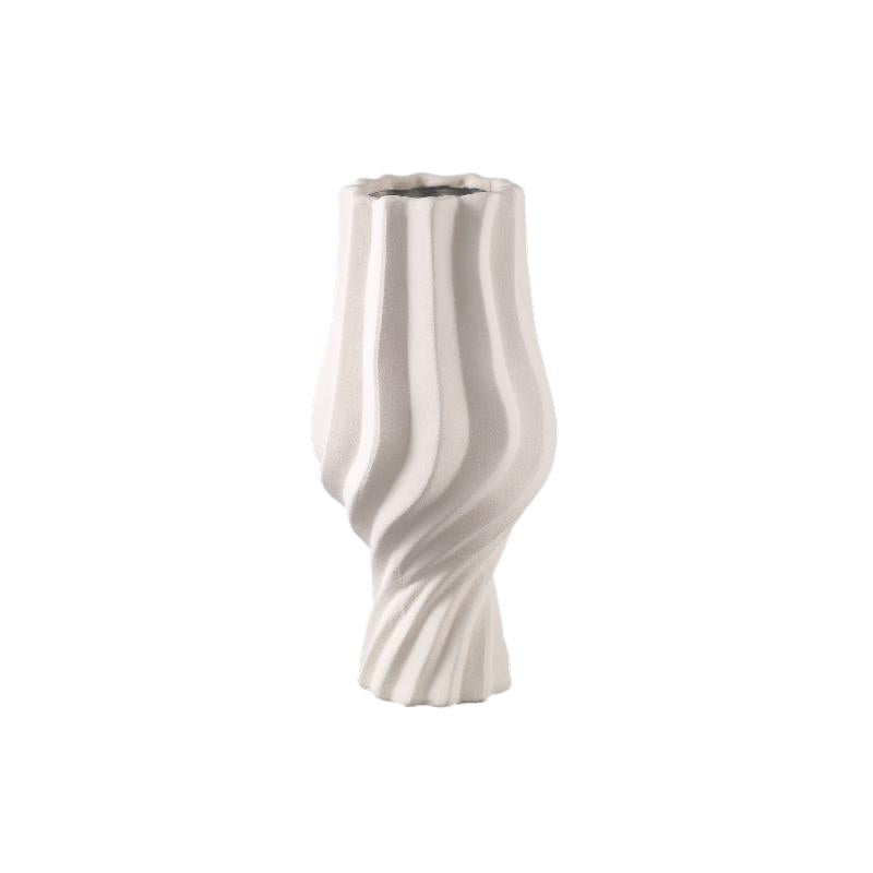 Topf – Wirbel Design, Keramik Material, Creme Farbe, L – Clair | PTMD