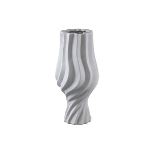 Pot – Turned Shape, Matte Surface, Pedestal Design, Taupe Color, Ceramic Material, L – Clair | PTMD