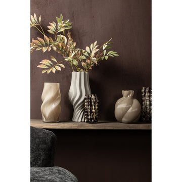 Vase – Brown Glass, Dotted Surface, Round Shape, S – Aimin | PTMD