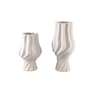 Pot – Swirl Design, Ceramic Material, Cream Color, S – Clair | PTMD