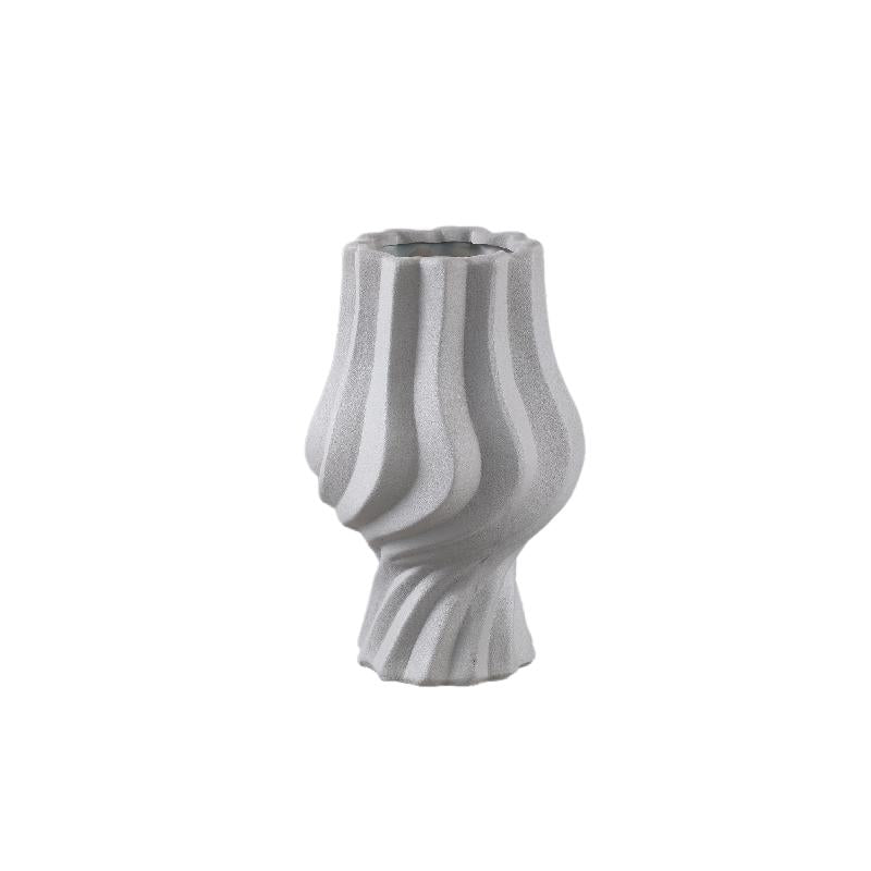 Pot – Swirl Design, Ceramic Material, Taupe Color, S – Light | PTMD
