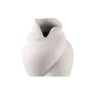 Vase - Twisted Shape, Matte Finish, Cream Color, Ceramic Material, L - Donnella | PTMD