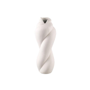 Vase - Twisted Shape, Matte Finish, Cream Color, Ceramic Material, L - Donnella | PTMD