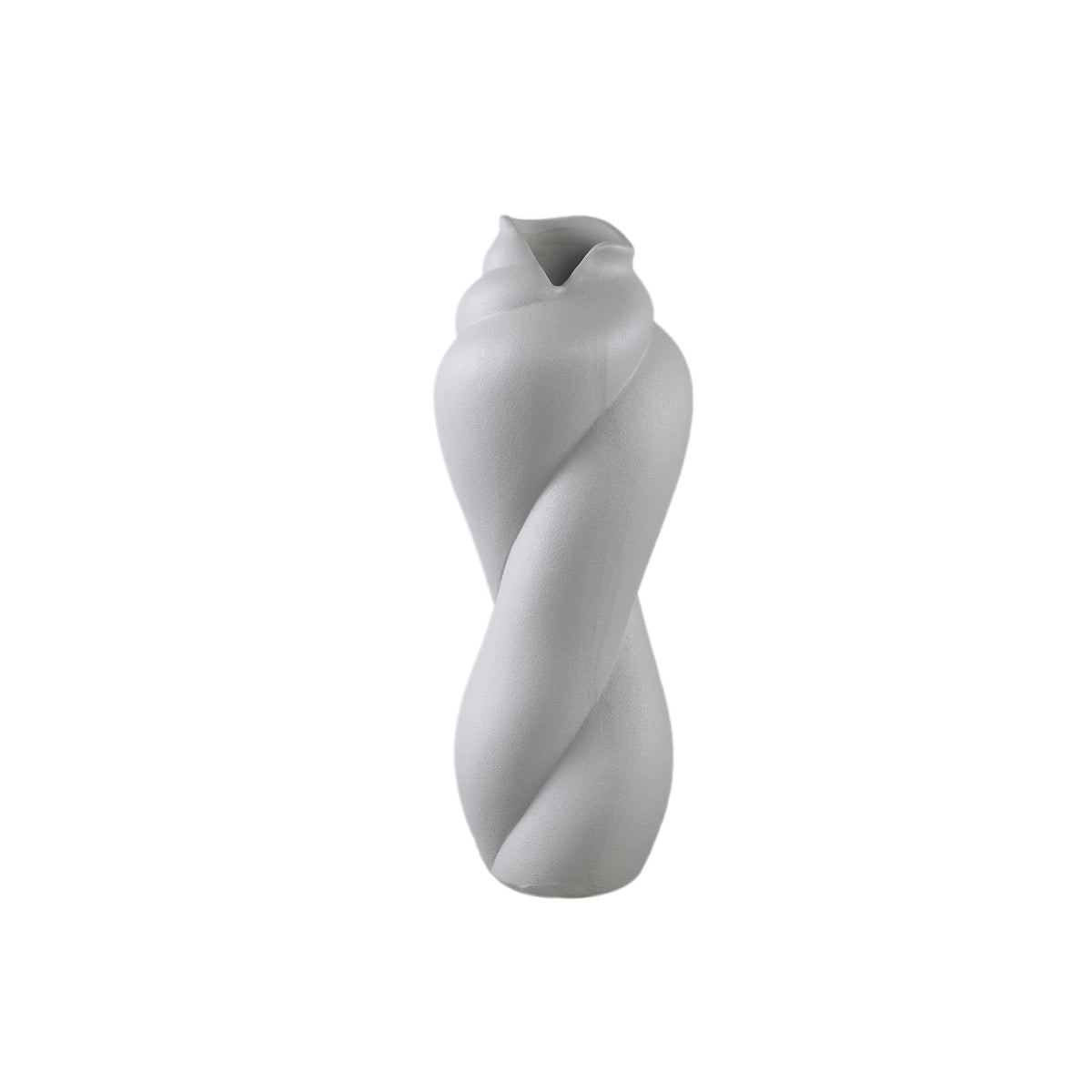 Vase – Gedrehte Form, Matte Oberfläche, Taupe Farbe, Keramikmaterial, L – Donnella | PTMD