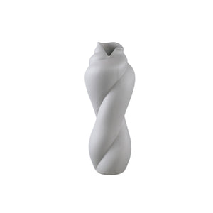 Vase – Gedrehte Form, Matte Oberfläche, Taupe Farbe, Keramikmaterial, L – Donnella | PTMD