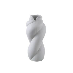 Vase – Twisted Shape, Matte Surface, Taupe Color, Ceramic Material, S – Donnella | PTMD