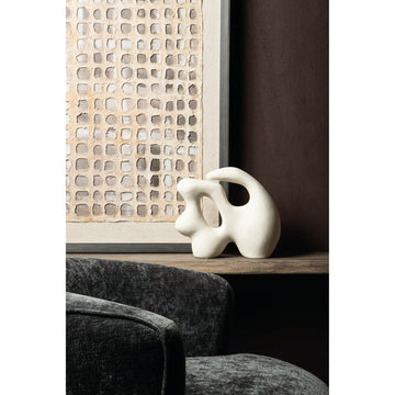 Statue - Steinzeug, matte Glasur, organische Form, Creme – Eddison | PTMD