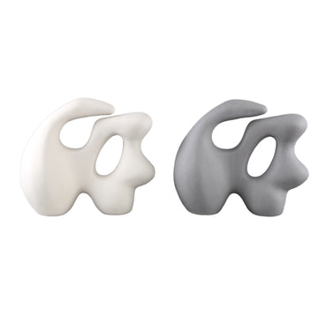 Statue - Steinzeug, matte Glasur, organische Form, Creme – Eddison | PTMD