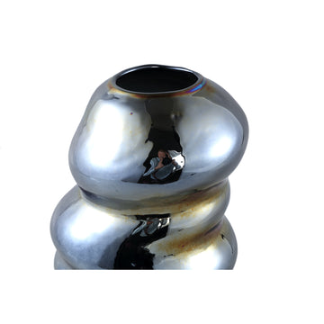 Vase - Blue Glass, Oily Look, Wavy Shape, L - Orietta | PTMD