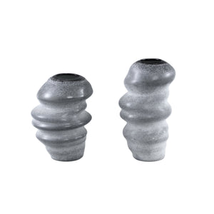 Vase – Wellen Design, Runde Form, Glas Material, Grau, S – Orietta | PTMD