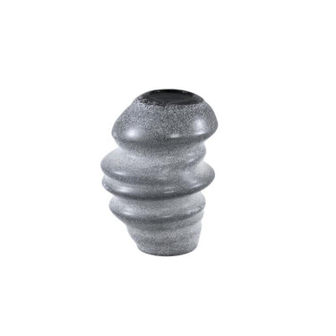 Vase – Wellen Design, Runde Form, Glas Material, Grau, S – Orietta | PTMD