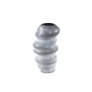 Vase – Wellen Design, Runde Form, Glas Material, Grau, L – Orietta | PTMD