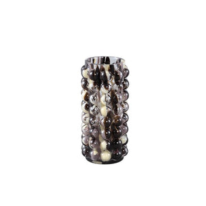 Vase – Braun Glas, Gepunktete Oberfläche, Runde Form, S – Aimin | PTMD