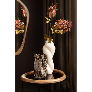 Vase - Twisted Shape, Matte Finish, Cream Color, Ceramic Material, L - Donnella | PTMD