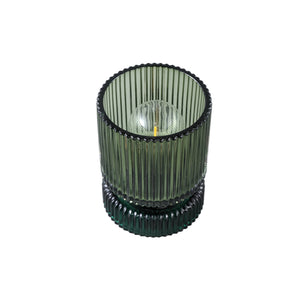 LED Leuchte – Gerippte Struktur, Rundes Glasdesign, Grün – Comrad | PTMD