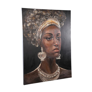 Wall Art – Rectangular Design, Canvas Material, Golden Woman Motif – Jeorgia | PTMD