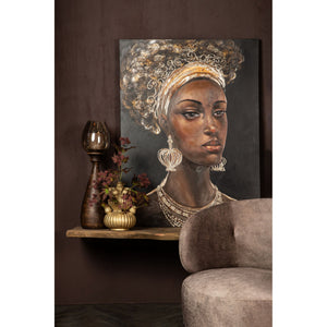 Wall Art – Rectangular Design, Canvas Material, Golden Woman Motif – Jeorgia | PTMD