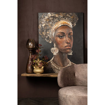 Wall Art – Rectangular Design, Canvas Material, Golden Woman Motif – Jeorgia | PTMD