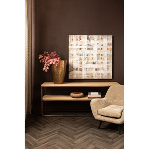 Wandpaneel aus Polyester-Canvas mit Kiefernholzrahmen, abstraktem Mix-Motiv und Creme-Finish – Julitta | PTMD