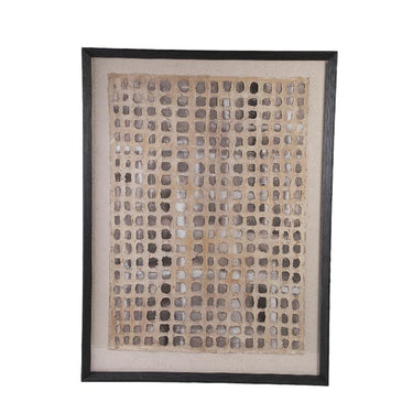 Wandpaneel mit Rahmen aus Polyester-Canvas und Kiefernholz, rechteckiger Form und Creme-Finish – Carmell | PTMD