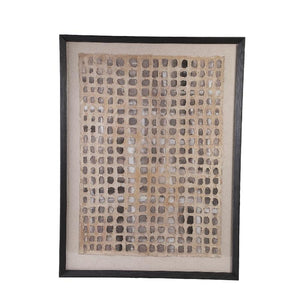 Wandpaneel mit Rahmen aus Polyester-Canvas und Kiefernholz, rechteckiger Form und Creme-Finish – Carmell | PTMD
