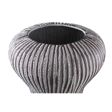 Pot – Brown color, Rough glaze, Round shape, Ceramic, L – Kayson | PTMD