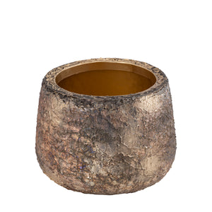 Flowerpot - Antique Look, Iron Metal, Golden Finish, M - Simona | PTMD