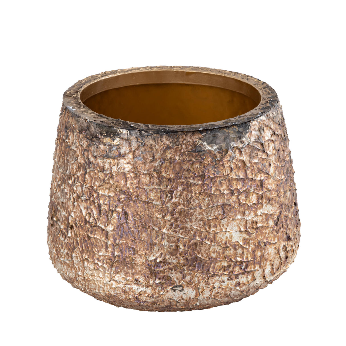 Flower pot – Antique look, Iron Metal, Gold finish, L – Simona | PTMD