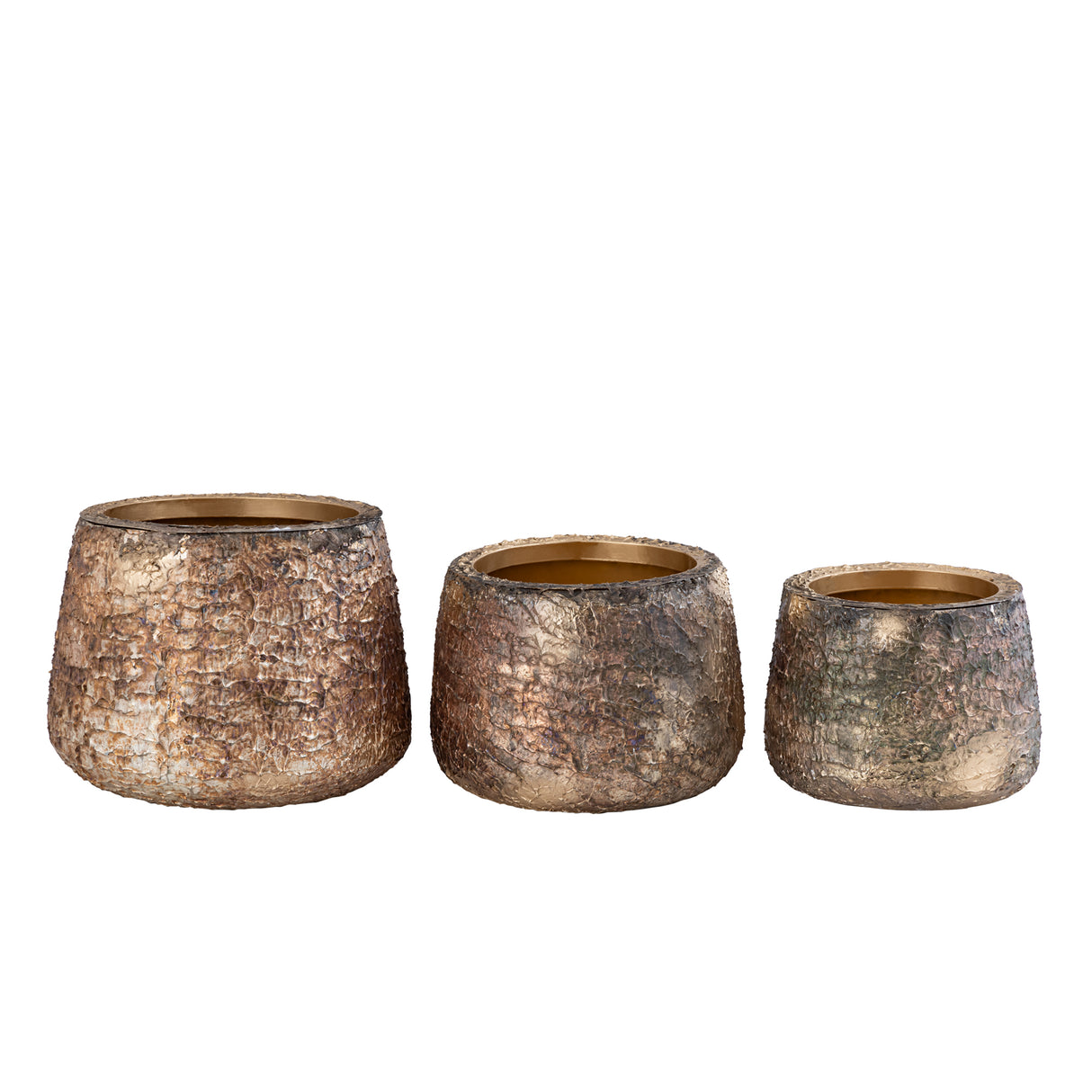 Flower pot – Antique look, Iron Metal, Gold finish, L – Simona | PTMD