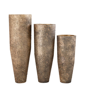 Flowerpot – Tall Shape, Iron Metal, Golden Finish, L – Simona | PTMD