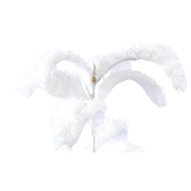 Kunstpflanze - Weißes Magnolienblatt Spray, Haarige Oberfläche, Polyester | PTMD